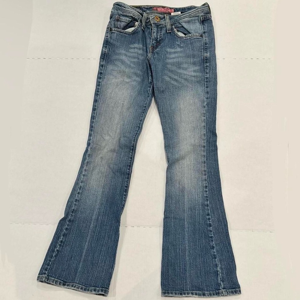 LEVI’S 518 Vintage Womens Jeans Superflow Bootcut Size 1 M Distressed Blue